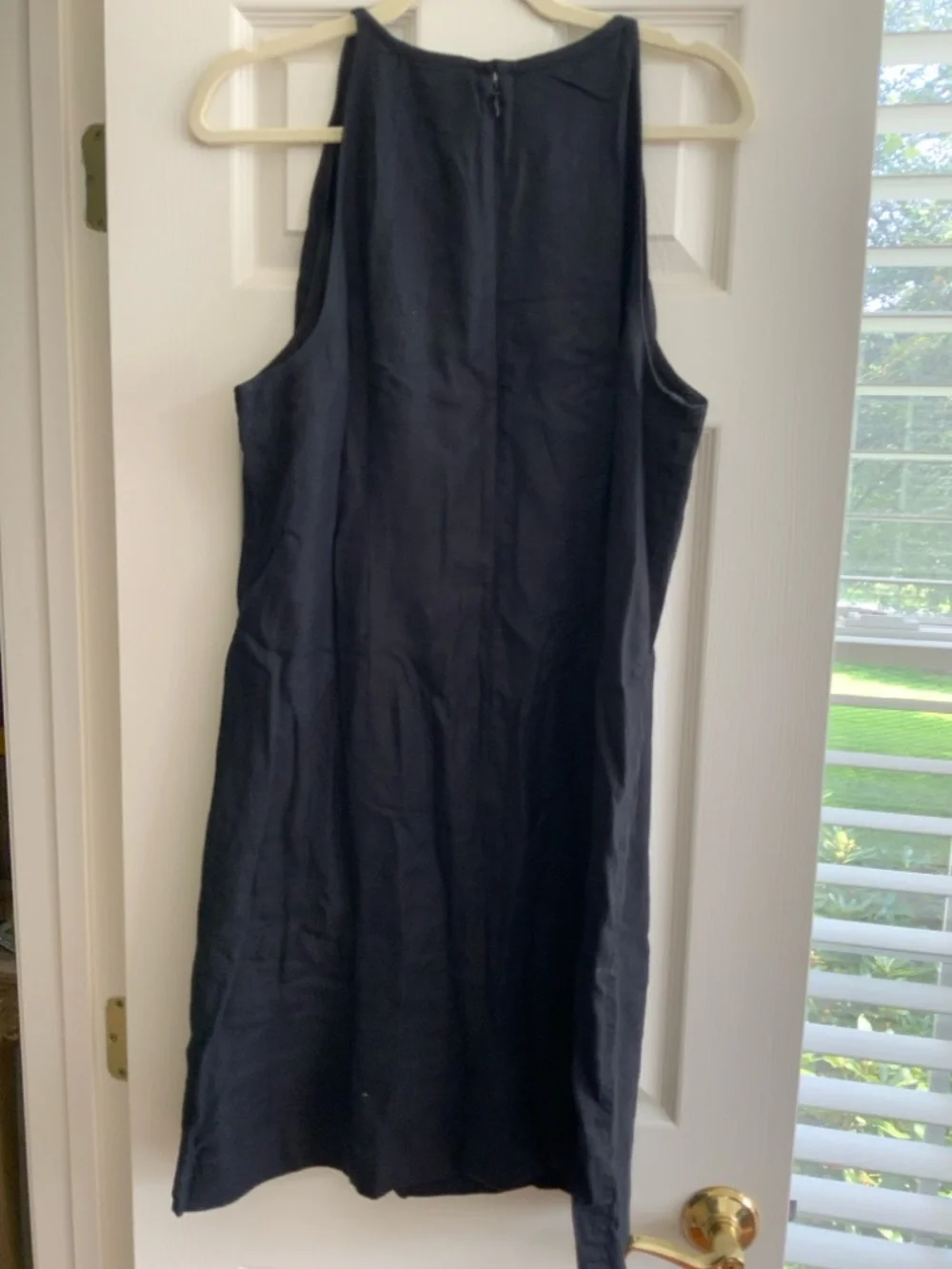 J. Crew Black Sleeveless Mini Shift Dress with Scoop Neck
